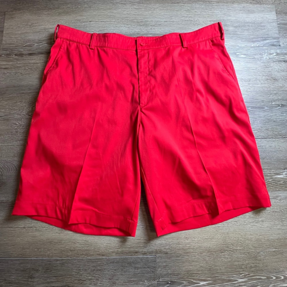 Nike Golf Shorts Mens 40 Red Dri-FIT Tour Performance Flat Front Activewear